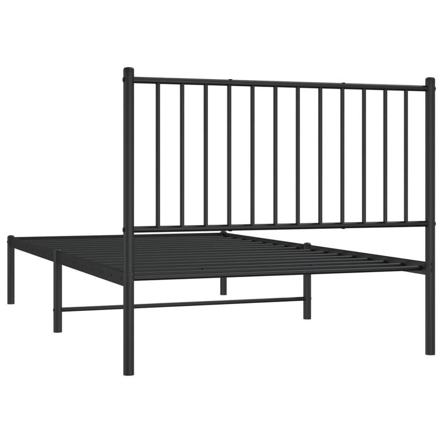 Bedframe met hoofdbord metaal zwart 100x190 cm 100 x 190 cm met hoofdbord