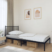 Bedframe metaal zwart 100x190 cm met hoofdbord