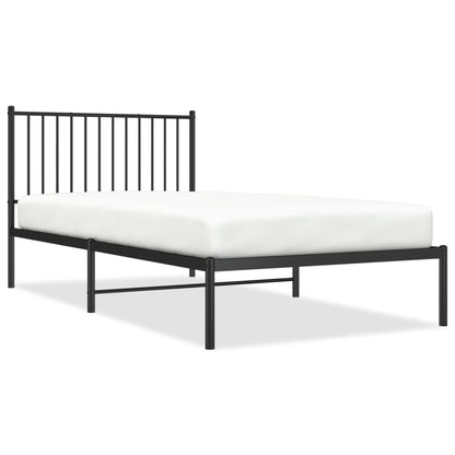 Bedframe met hoofdbord metaal zwart 100x200 cm 100 x 200 cm met hoofdbord