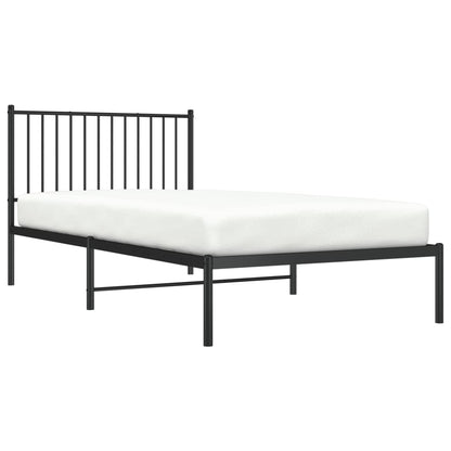 Bedframe met hoofdbord metaal zwart 100x200 cm 100 x 200 cm met hoofdbord