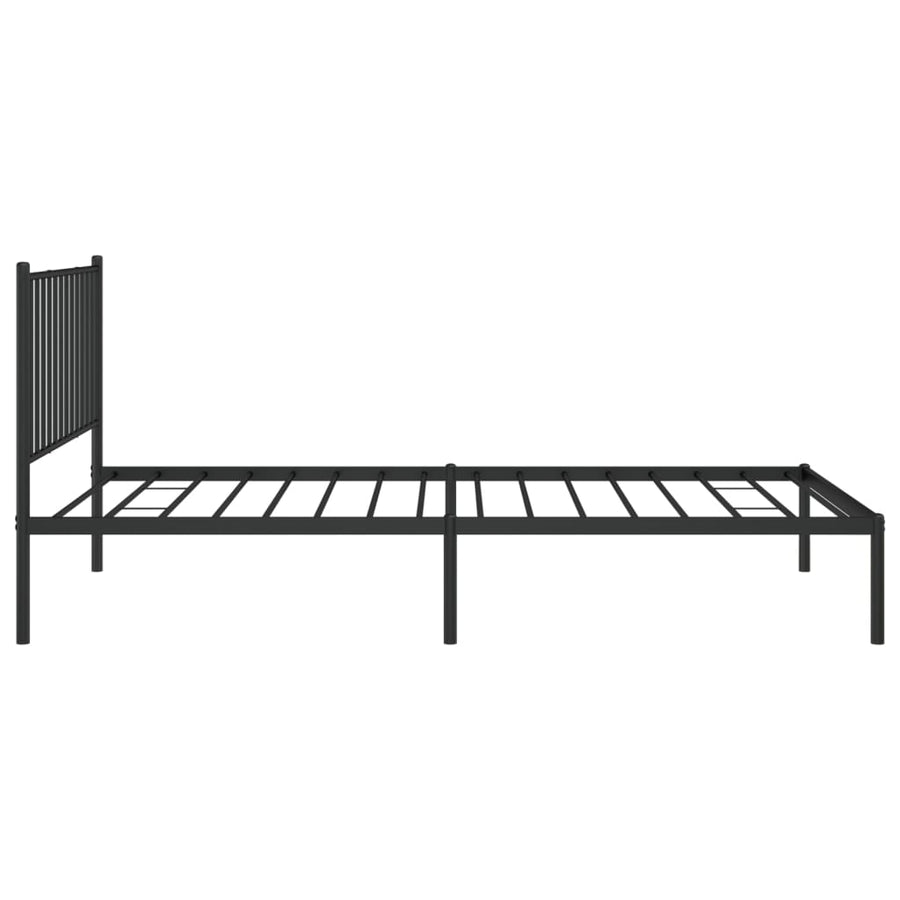Bedframe met hoofdbord metaal zwart 100x200 cm 100 x 200 cm met hoofdbord