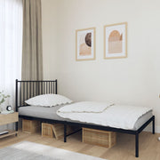 Bedframe metaal zwart 100x200 cm met hoofdbord