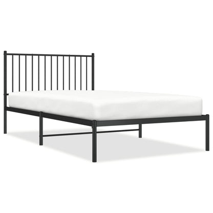 Bedframe met hoofdbord metaal zwart 107x203 cm 107 x 203 cm met hoofdbord