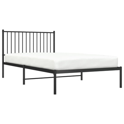 Bedframe met hoofdbord metaal zwart 107x203 cm 107 x 203 cm met hoofdbord