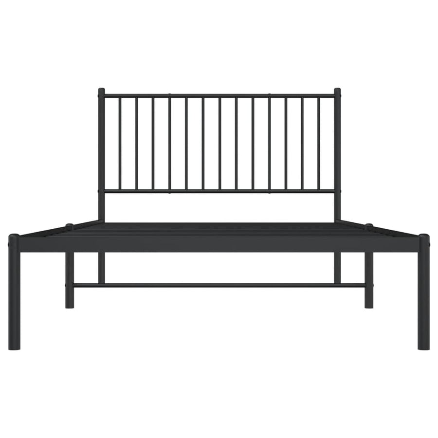 Bedframe met hoofdbord metaal zwart 107x203 cm 107 x 203 cm met hoofdbord