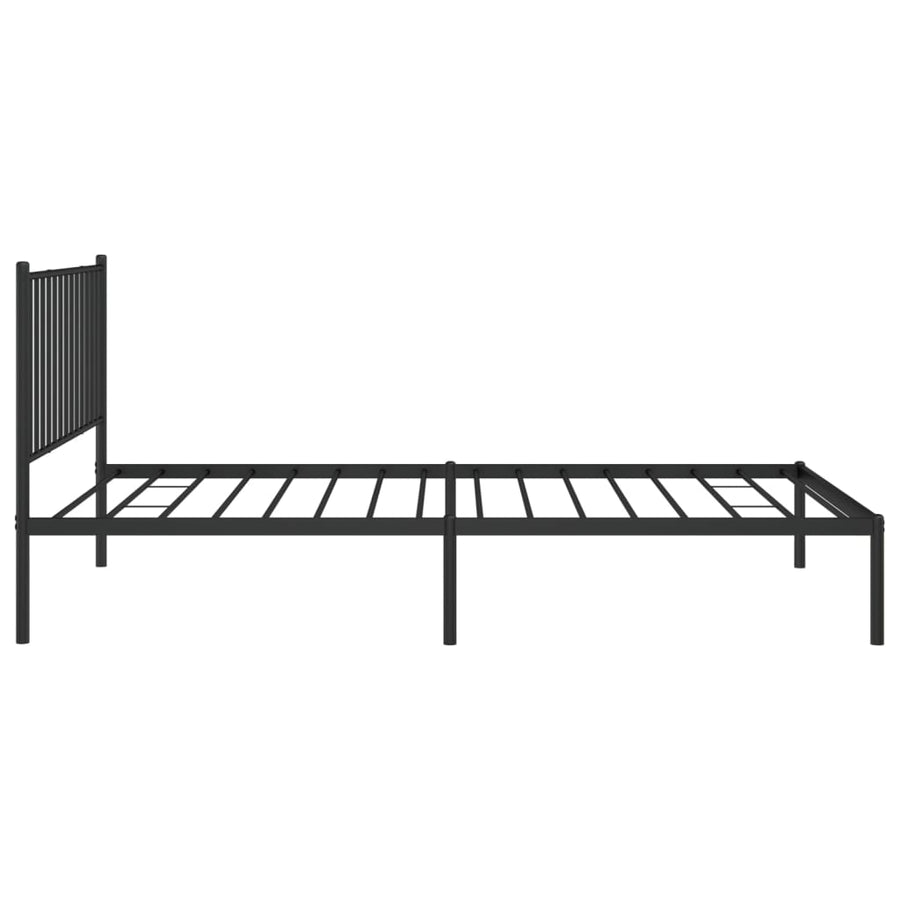Bedframe met hoofdbord metaal zwart 107x203 cm 107 x 203 cm met hoofdbord