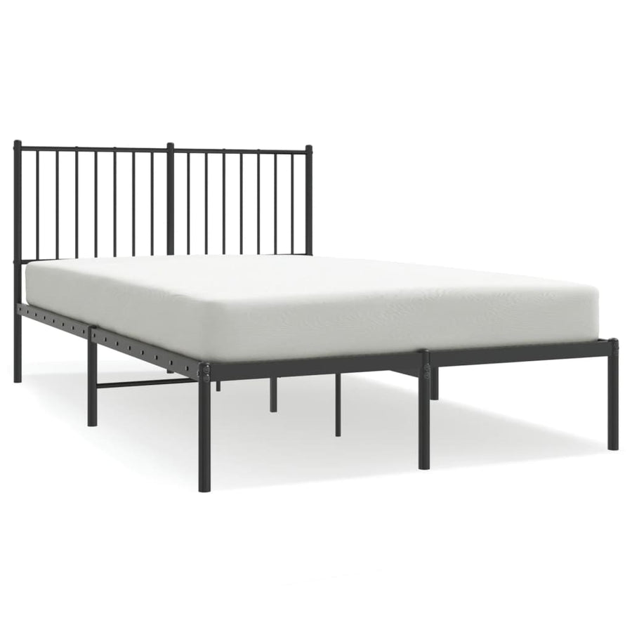 Bedframe met hoofdbord metaal zwart 120x190 cm 120 x 190 cm met hoofdbord
