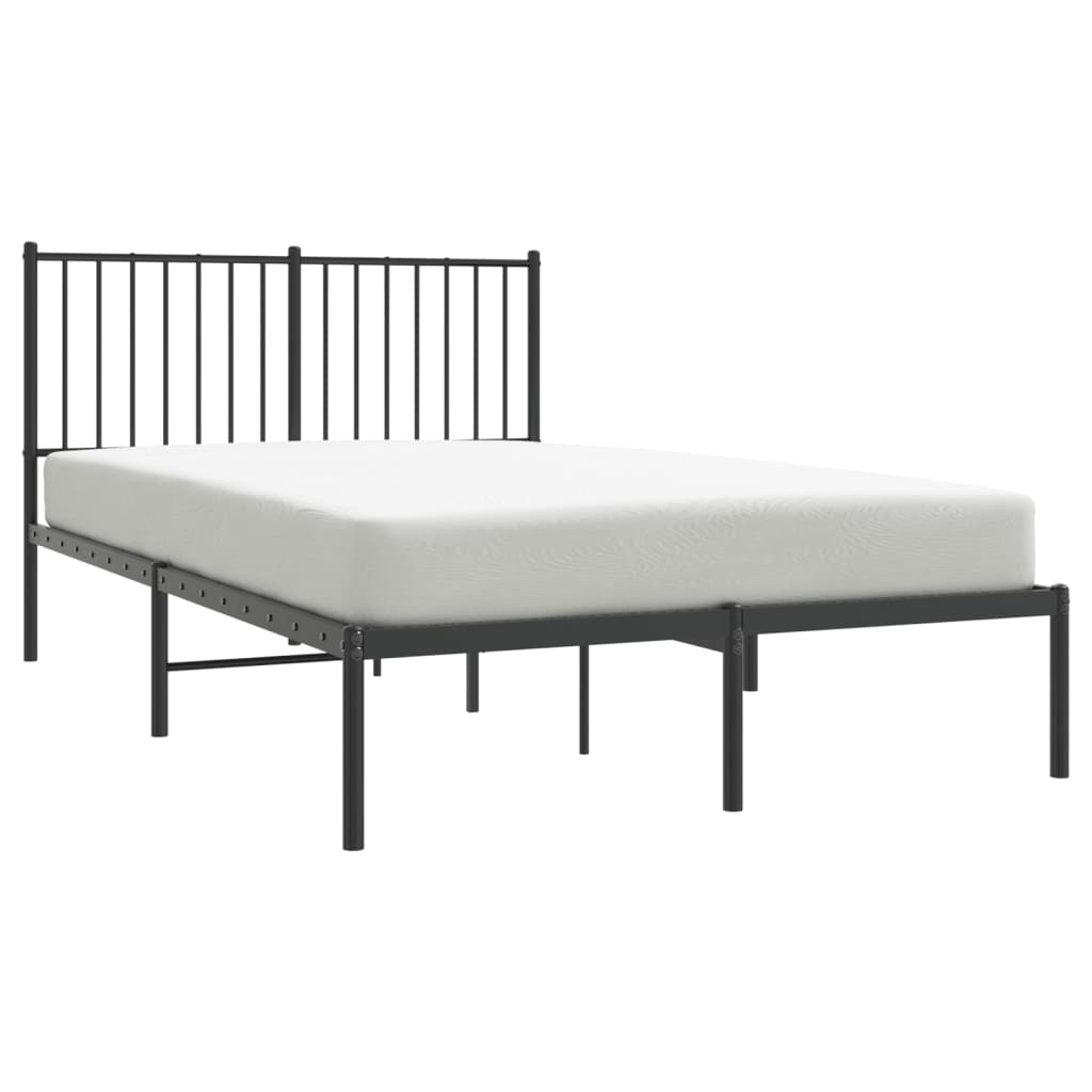 Bedframe met hoofdbord metaal zwart 120x190 cm 120 x 190 cm met hoofdbord