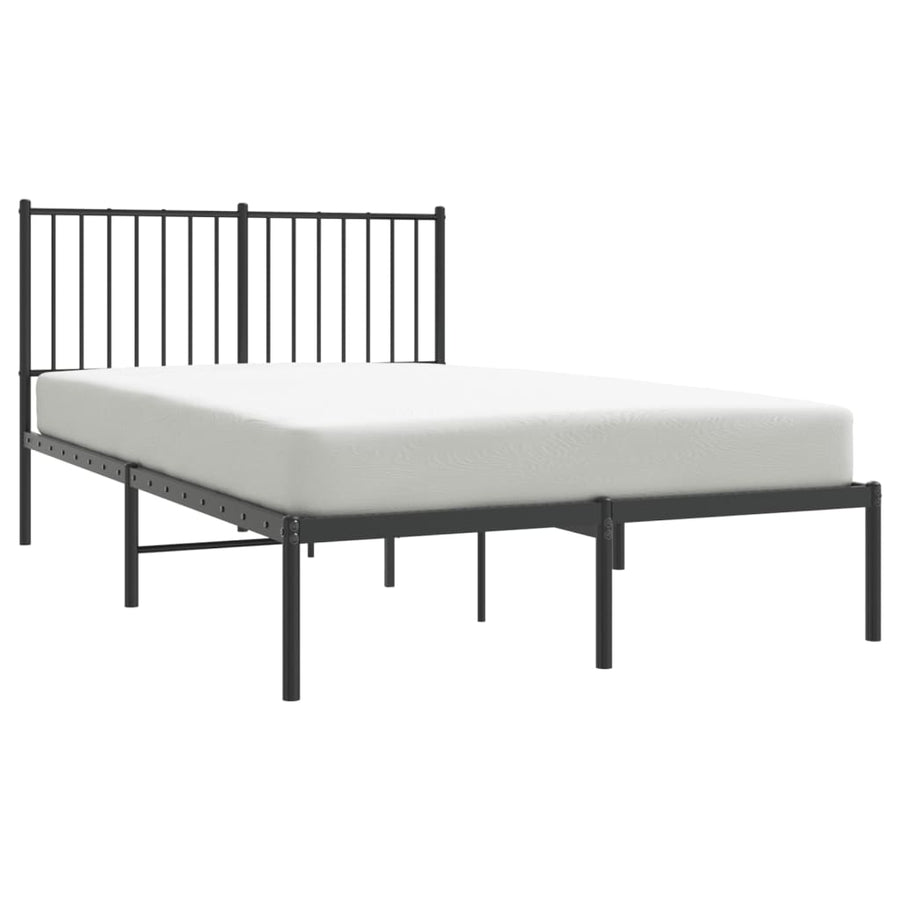 Bedframe met hoofdbord metaal zwart 120x190 cm 120 x 190 cm met hoofdbord