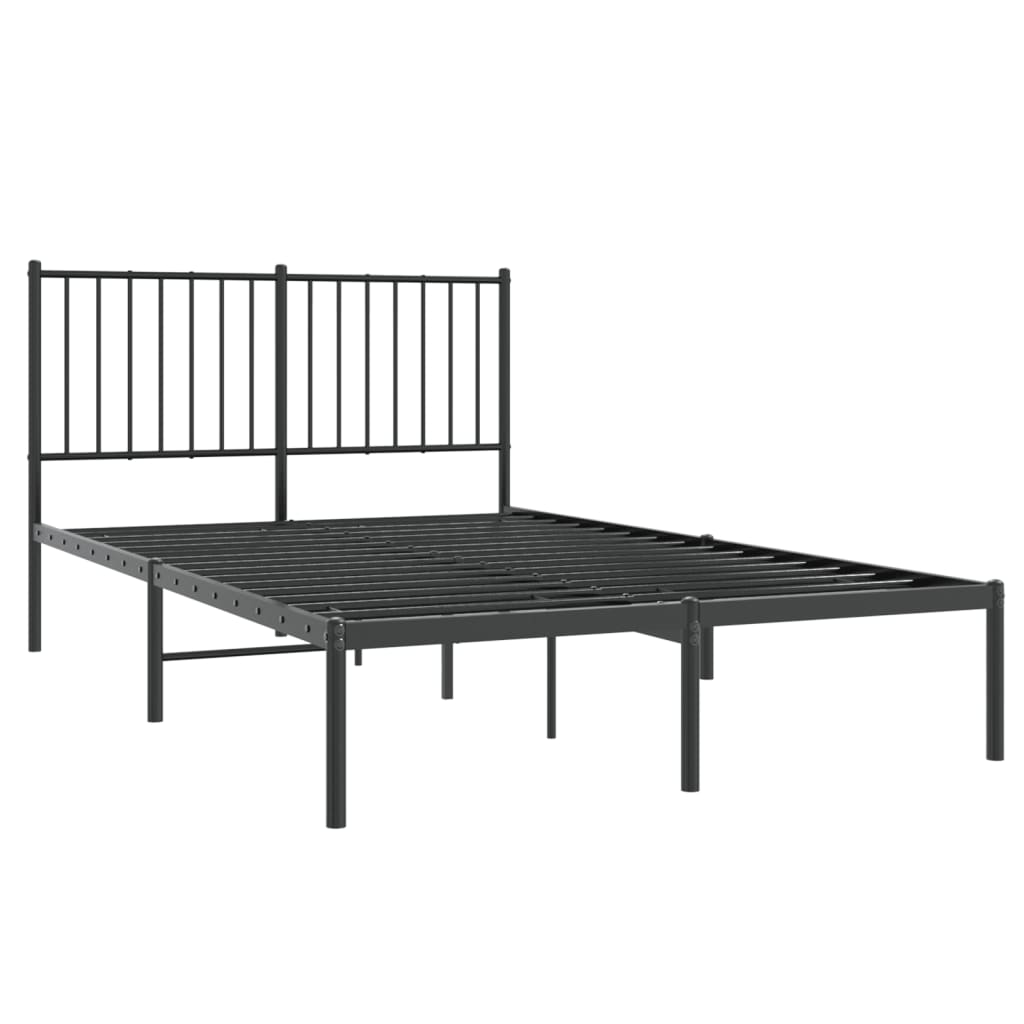 Bedframe met hoofdbord metaal zwart 120x190 cm 120 x 190 cm met hoofdbord