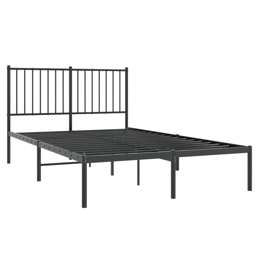 Bedframe met hoofdbord metaal zwart 120x190 cm 120 x 190 cm met hoofdbord