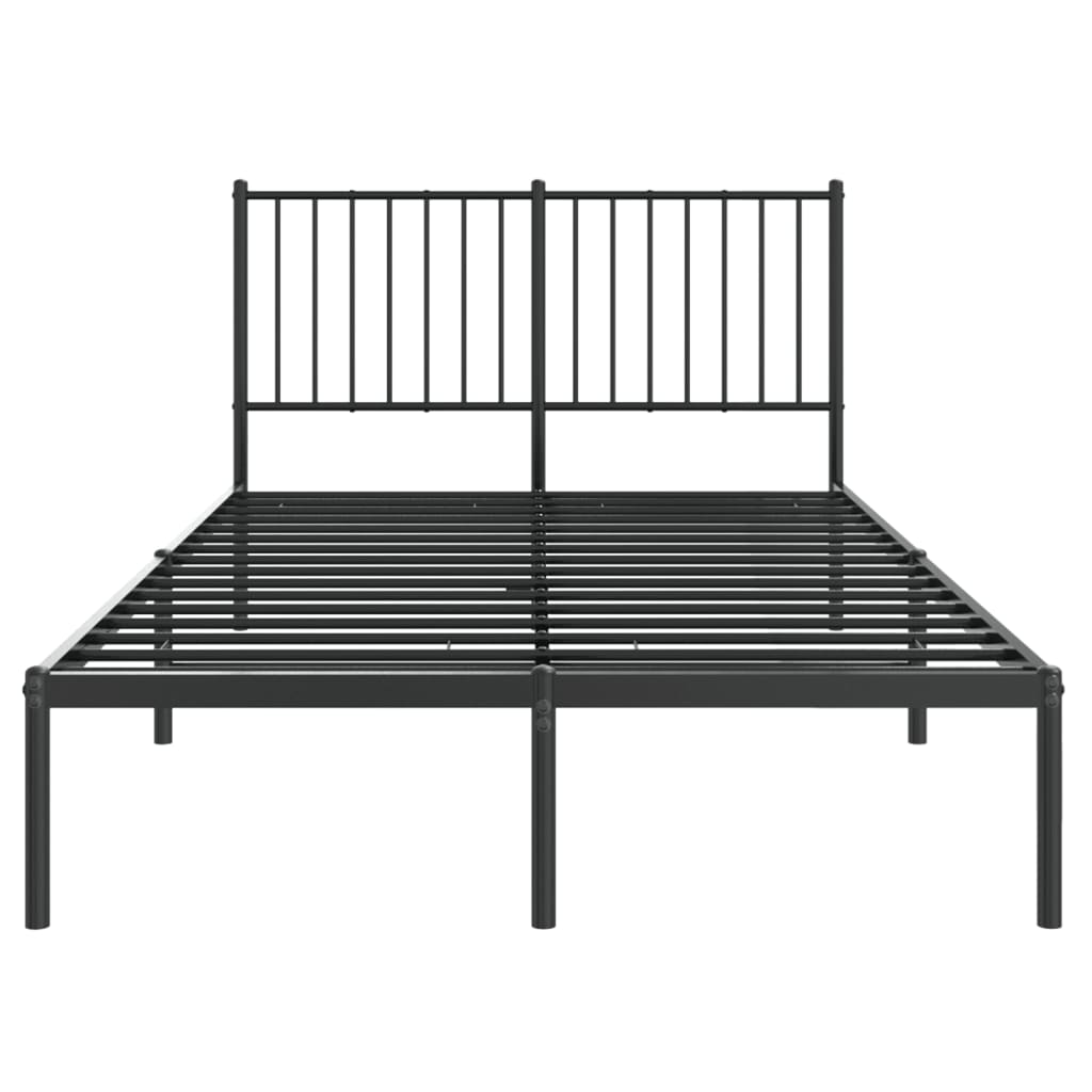 Bedframe met hoofdbord metaal zwart 120x190 cm 120 x 190 cm met hoofdbord
