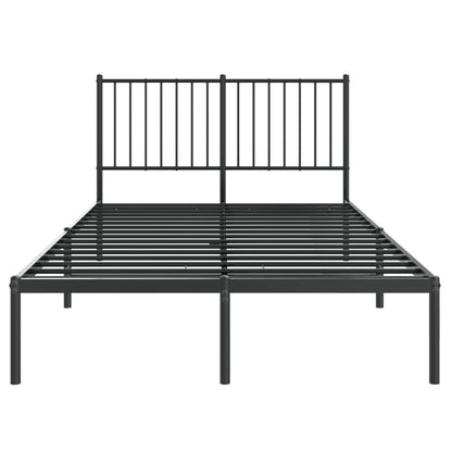 Bedframe met hoofdbord metaal zwart 120x190 cm 120 x 190 cm met hoofdbord