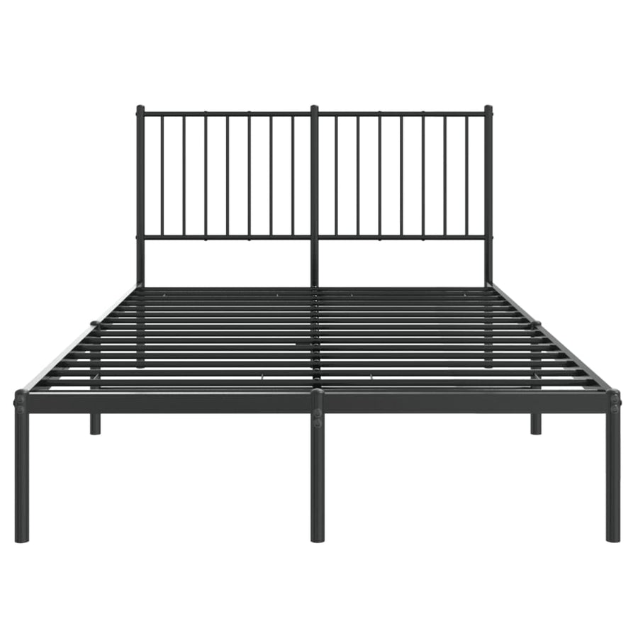 Bedframe met hoofdbord metaal zwart 120x190 cm 120 x 190 cm met hoofdbord