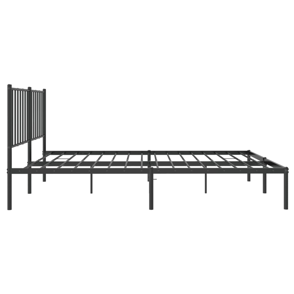 Bedframe met hoofdbord metaal zwart 120x190 cm 120 x 190 cm met hoofdbord