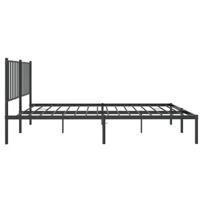 Bedframe met hoofdbord metaal zwart 120x190 cm 120 x 190 cm met hoofdbord