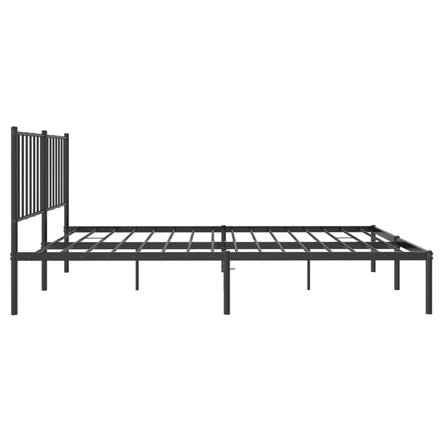 Bedframe met hoofdbord metaal zwart 120x190 cm 120 x 190 cm met hoofdbord