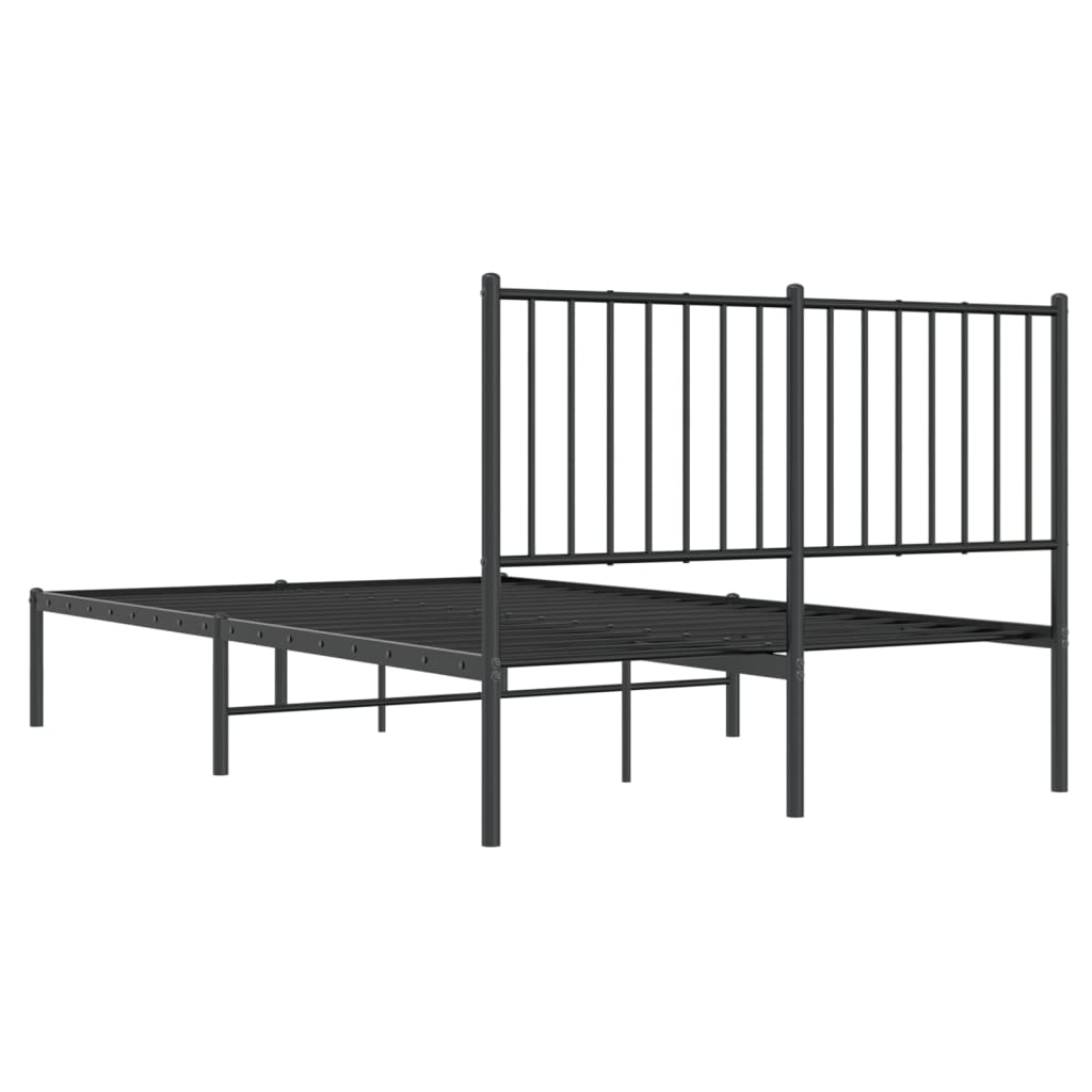 Bedframe met hoofdbord metaal zwart 120x190 cm 120 x 190 cm met hoofdbord