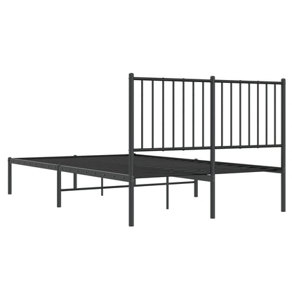 Bedframe met hoofdbord metaal zwart 120x190 cm 120 x 190 cm met hoofdbord