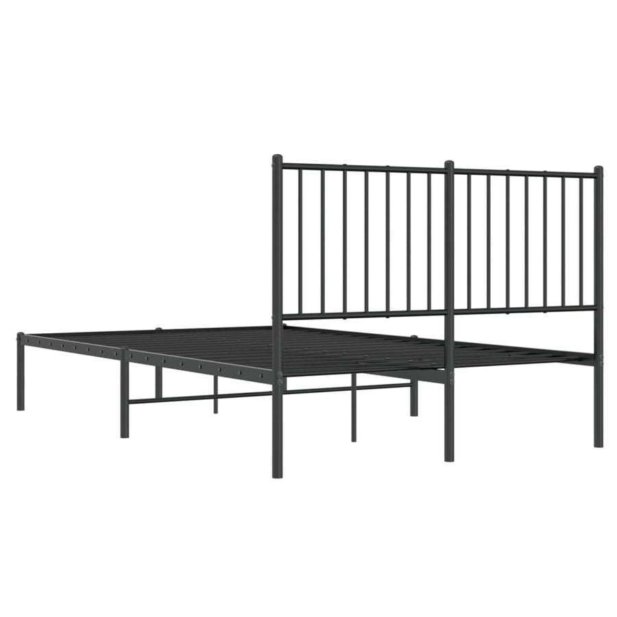 Bedframe met hoofdbord metaal zwart 120x190 cm 120 x 190 cm met hoofdbord