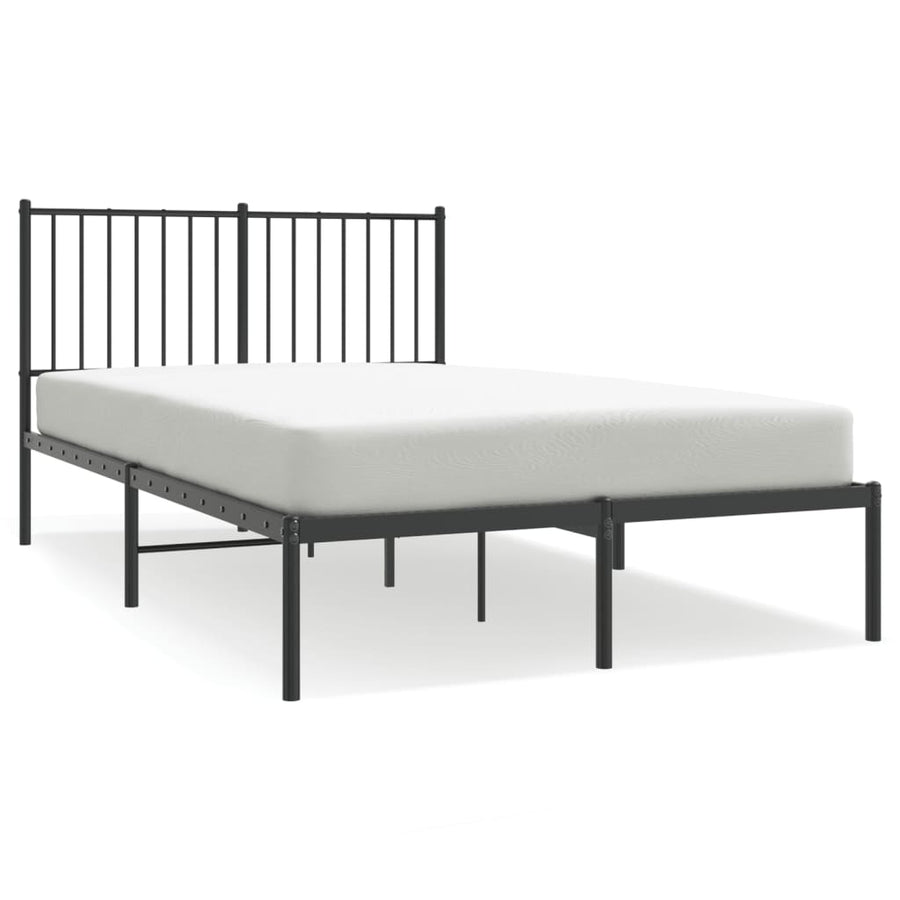 Bedframe met hoofdbord metaal zwart 120x200 cm 120 x 200 cm met hoofdbord