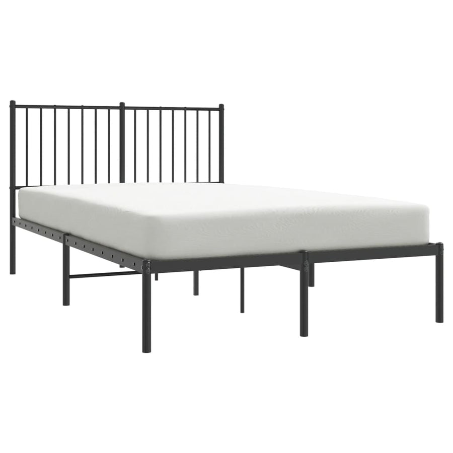 Bedframe met hoofdbord metaal zwart 120x200 cm 120 x 200 cm met hoofdbord