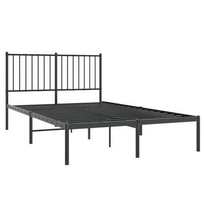 Bedframe met hoofdbord metaal zwart 120x200 cm 120 x 200 cm met hoofdbord