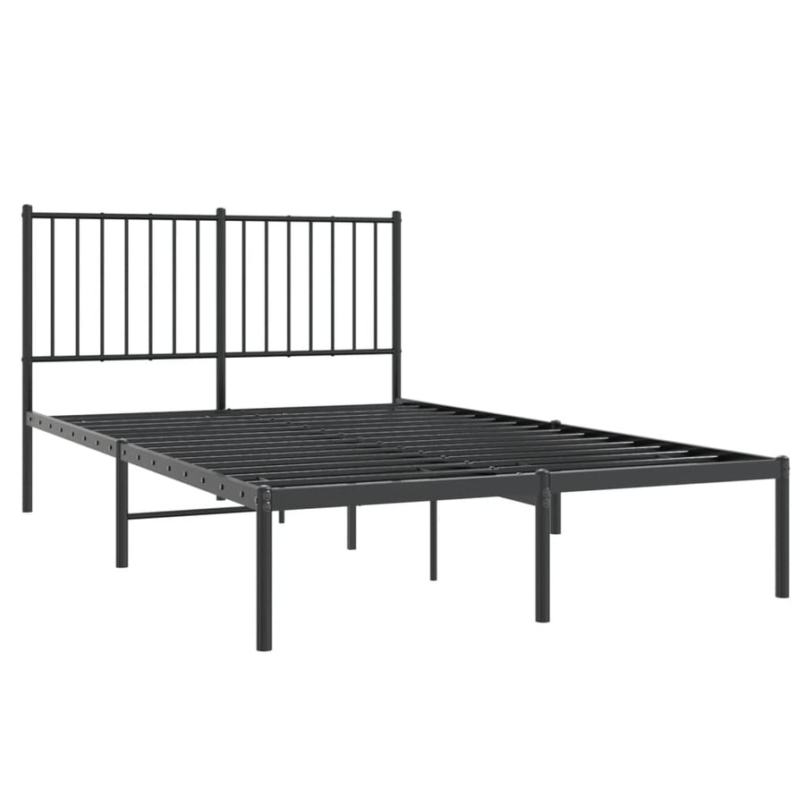 Bedframe met hoofdbord metaal zwart 120x200 cm 120 x 200 cm met hoofdbord