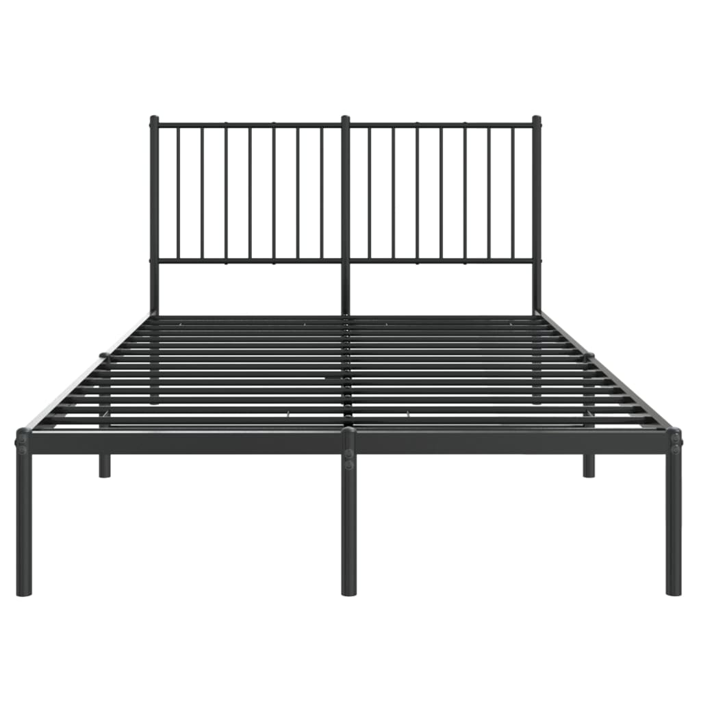 Bedframe met hoofdbord metaal zwart 120x200 cm 120 x 200 cm met hoofdbord