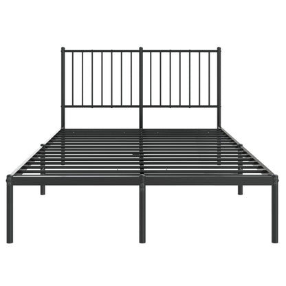 Bedframe met hoofdbord metaal zwart 120x200 cm 120 x 200 cm met hoofdbord