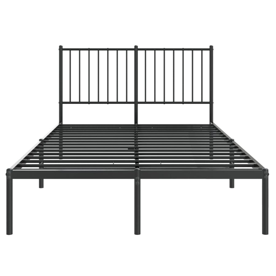 Bedframe met hoofdbord metaal zwart 120x200 cm 120 x 200 cm met hoofdbord