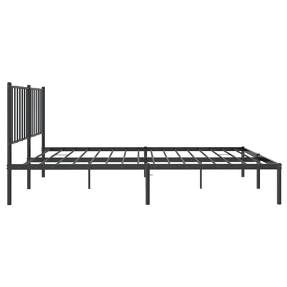 Bedframe met hoofdbord metaal zwart 120x200 cm 120 x 200 cm met hoofdbord