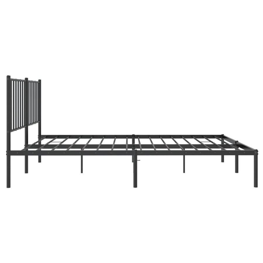Bedframe met hoofdbord metaal zwart 120x200 cm 120 x 200 cm met hoofdbord
