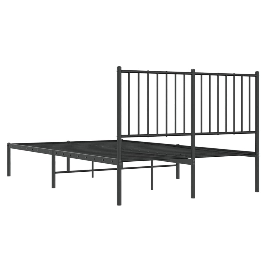 Bedframe met hoofdbord metaal zwart 120x200 cm 120 x 200 cm met hoofdbord