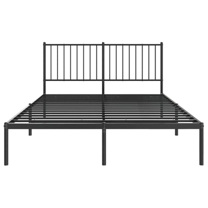 Bedframe met hoofdbord metaal zwart 140x190 cm 140 x 190 cm met hoofdbord