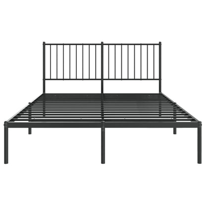 Bedframe met hoofdbord metaal zwart 140x200 cm 140 x 200 cm met hoofdbord