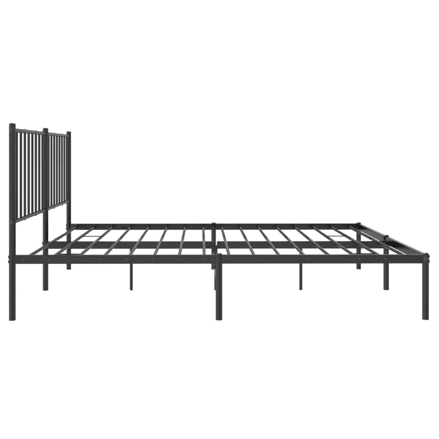 Bedframe met hoofdbord metaal zwart 140x200 cm 140 x 200 cm met hoofdbord