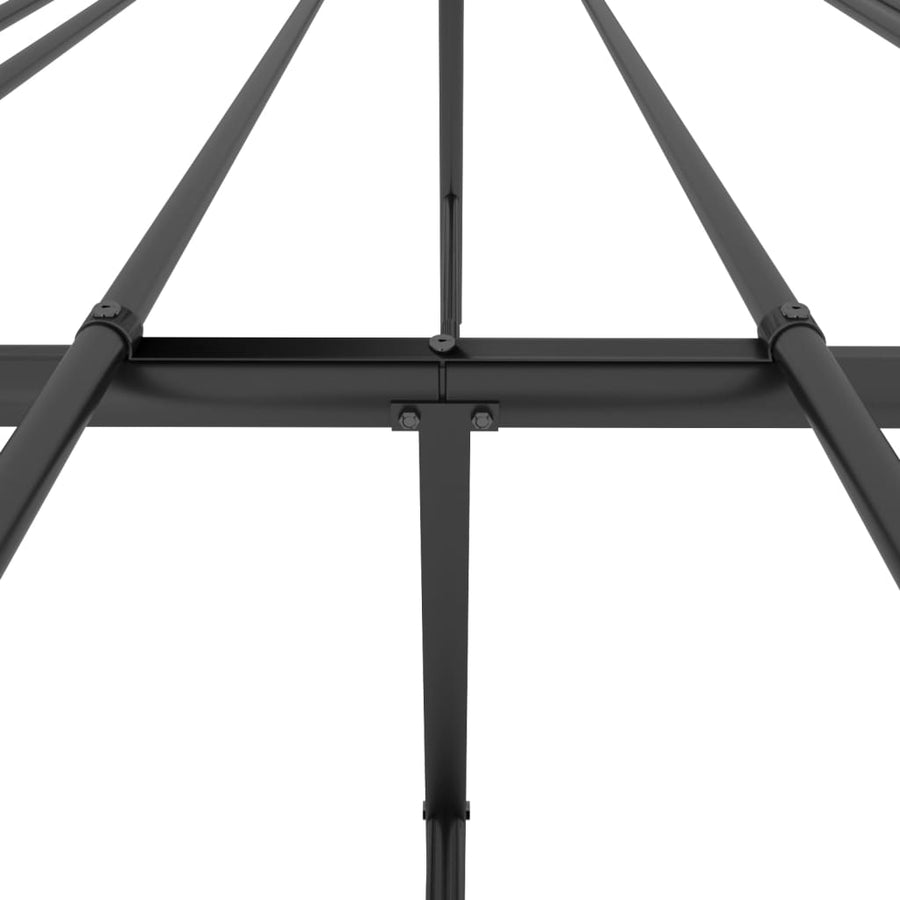 Bedframe met hoofdbord metaal zwart 150x200 cm 150 x 200 cm met hoofdbord