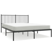 Bedframe met hoofdbord metaal zwart 160x200 cm 160 x 200 cm met hoofdbord