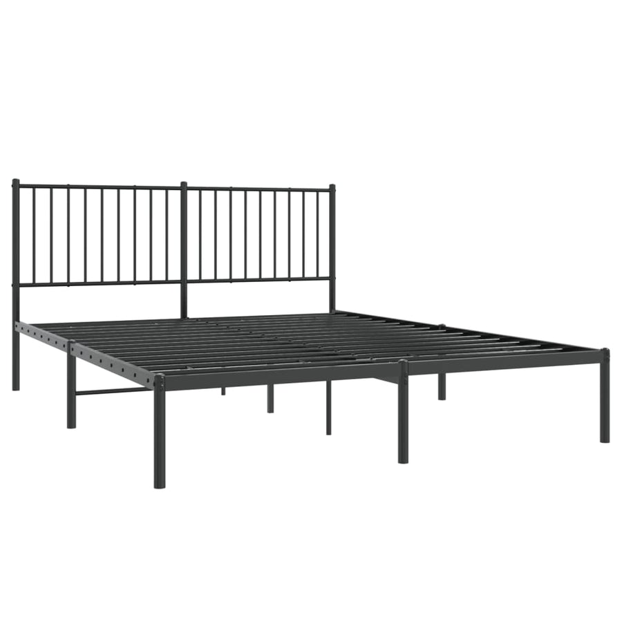 Bedframe met hoofdbord metaal zwart 160x200 cm 160 x 200 cm met hoofdbord