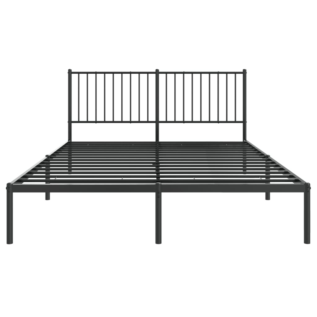Bedframe met hoofdbord metaal zwart 160x200 cm 160 x 200 cm met hoofdbord