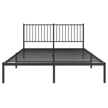 Bedframe met hoofdbord metaal zwart 160x200 cm 160 x 200 cm met hoofdbord