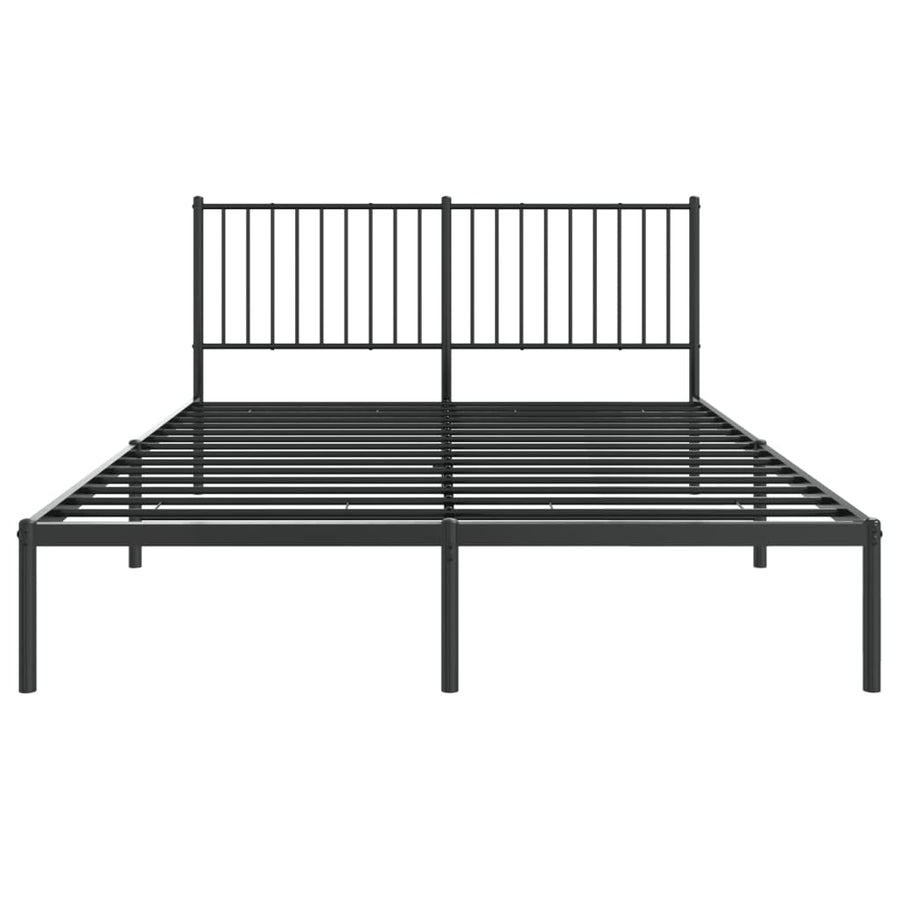 Bedframe met hoofdbord metaal zwart 160x200 cm 160 x 200 cm met hoofdbord