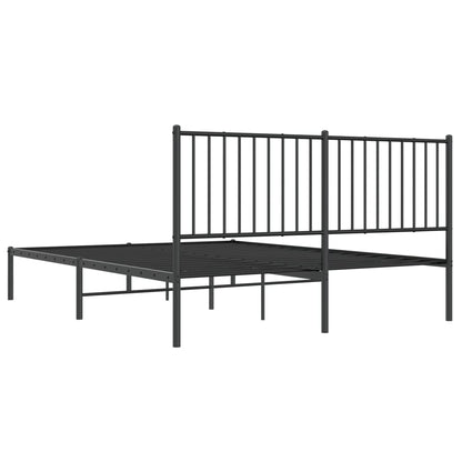 Bedframe met hoofdbord metaal zwart 160x200 cm 160 x 200 cm met hoofdbord