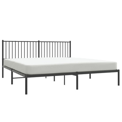 Bedframe met hoofdbord metaal zwart 180x200 cm 180 x 200 cm met hoofdbord