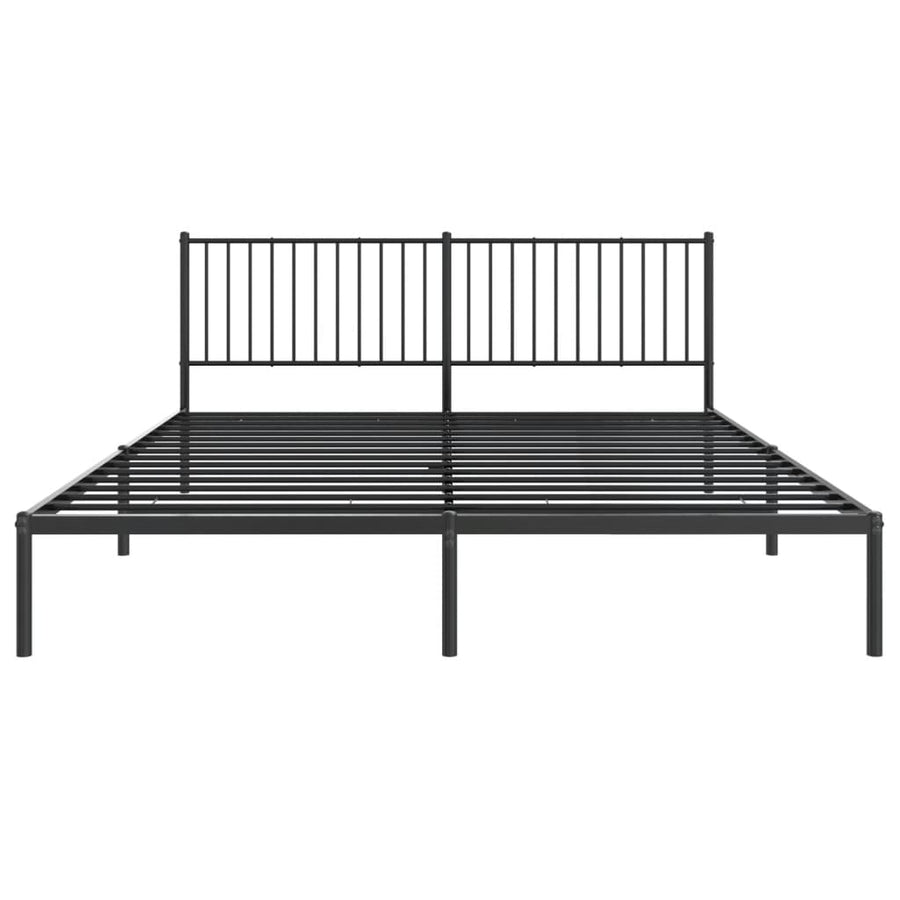 Bedframe met hoofdbord metaal zwart 180x200 cm 180 x 200 cm met hoofdbord