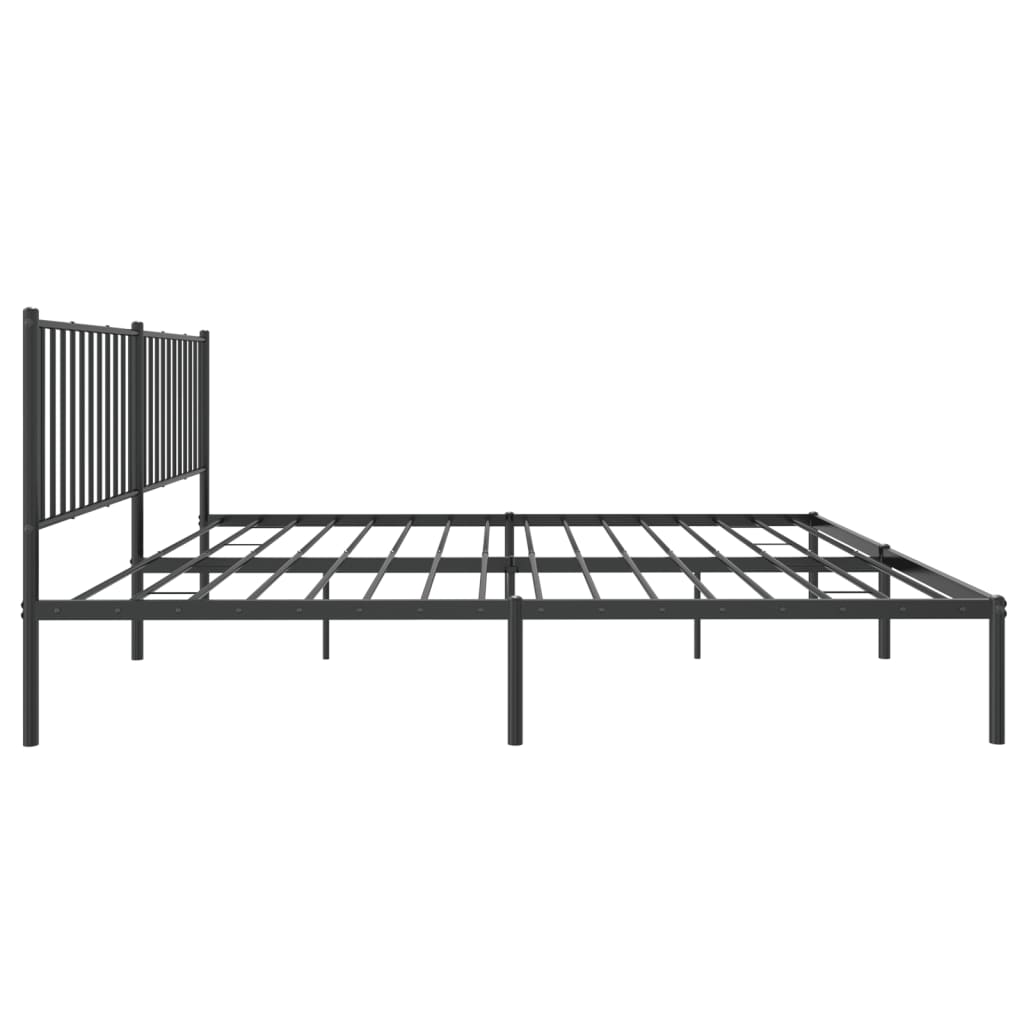 Bedframe met hoofdbord metaal zwart 180x200 cm 180 x 200 cm met hoofdbord
