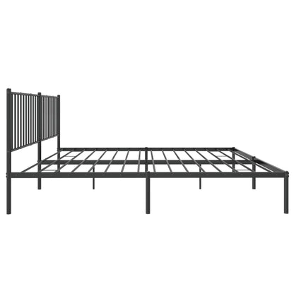 Bedframe met hoofdbord metaal zwart 180x200 cm 180 x 200 cm met hoofdbord