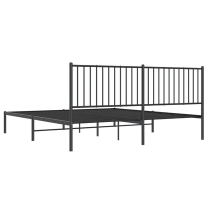 Bedframe met hoofdbord metaal zwart 180x200 cm 180 x 200 cm met hoofdbord