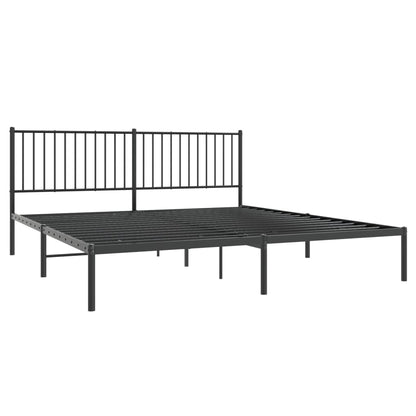 Bedframe met hoofdbord metaal zwart 183x213 cm 183 x 213 cm met hoofdbord